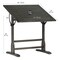 Vintage Solid Wood Drawing, Drafting Table with 36" Adjustable Tilting Top - Distressed Black